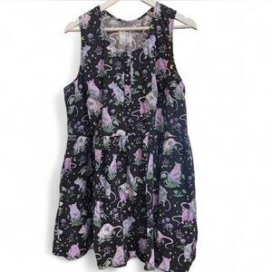 SOLD - Charming Dress with rats and moon Print